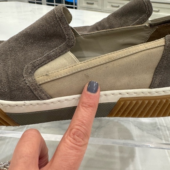 Prada Men’s suede grey & tan slip on sneakers size 8.5 - Picture 9 of 11